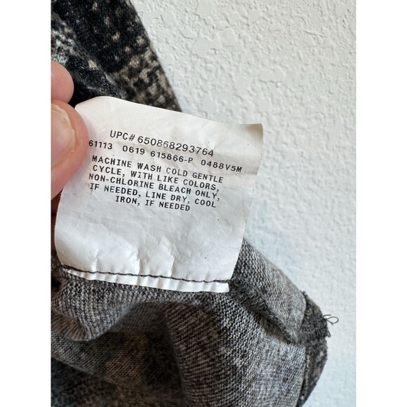 AGB Women's Black Plaid Boat Neck Sweater Boho Puff Sleeve Knit Size XL - Picture 6 of 10